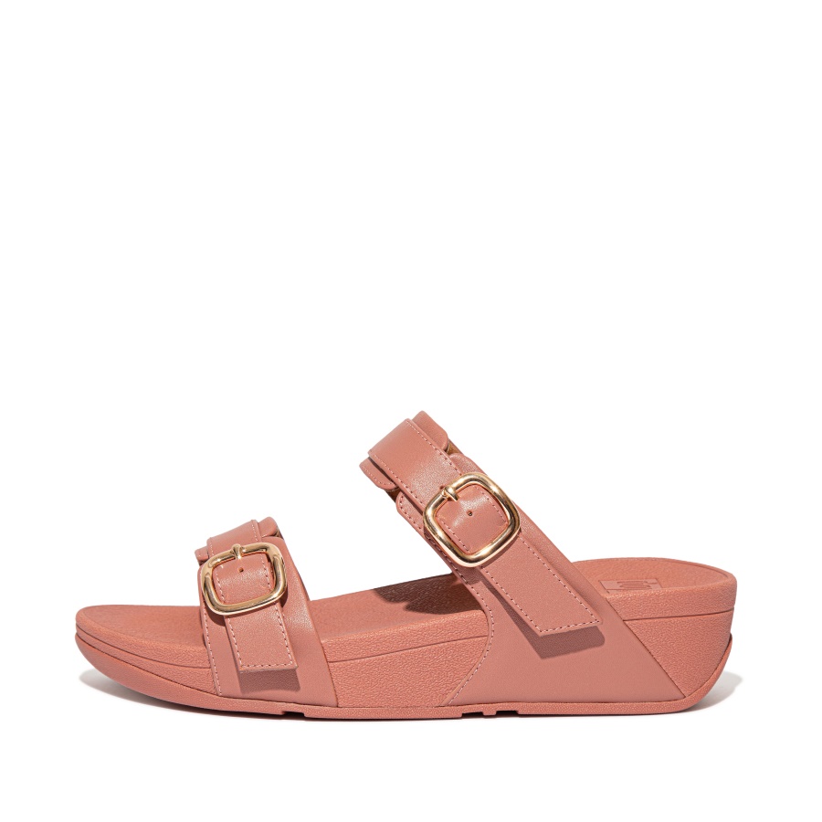 Slides De Couro Ajustáveis ​​fitflop Rosa Quente