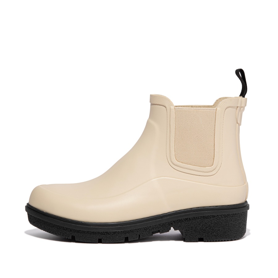 Fitflop Botas De Chuva Chelsea Com Sola Contrastante Creme Mix