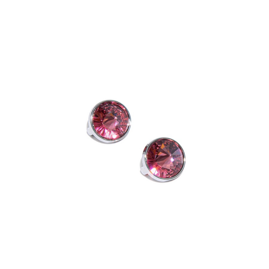 2 Unidades De Charms Redondos De Cristal Fitflop Rosa Fúcsia