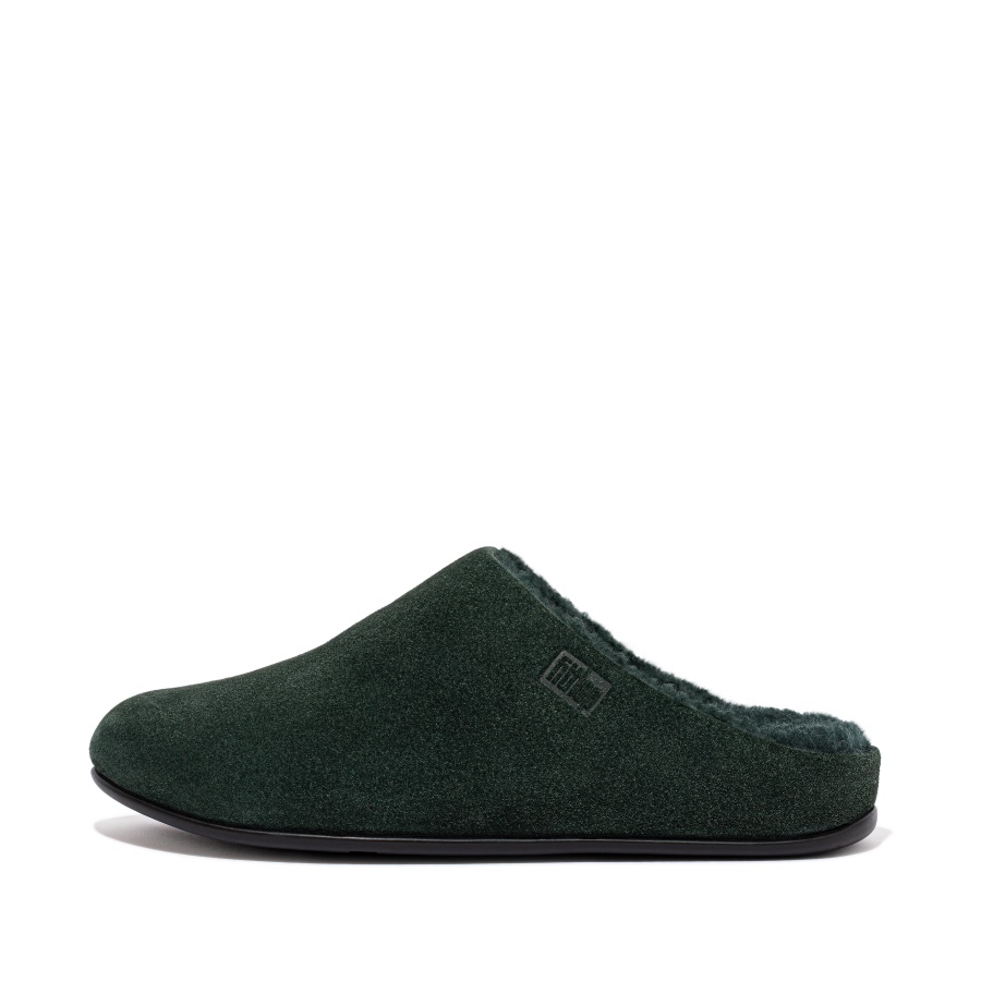 Fitflop Chinelos De Camurça Encaracolado Verde Corrida