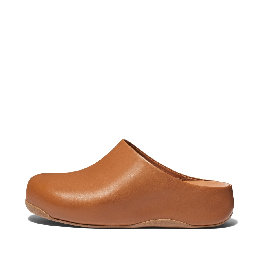 Tamancos De Couro Fitflop Bege Claro