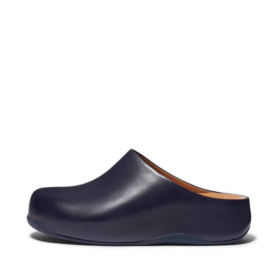 Fitflop Tamancos De Couro Meia-noite Marinha