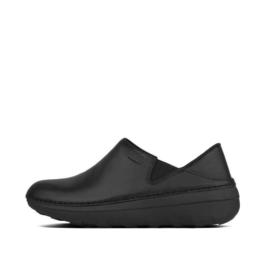 Mocassins De Couro Fitflop Todo Preto