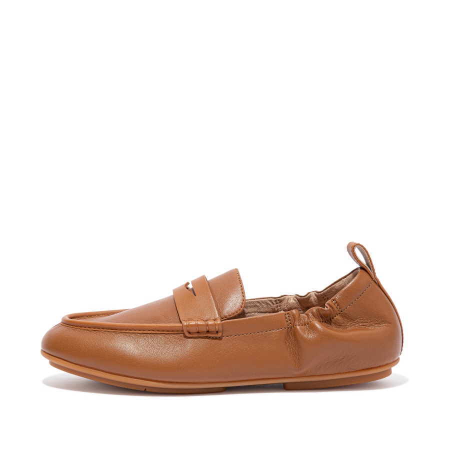 Mocassins De Couro Fitflop Bege Claro