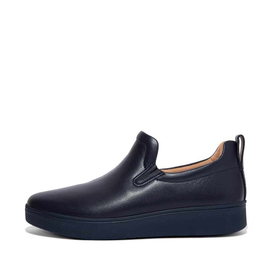 Fitflop Tênis De Skate De Couro Meia-noite Marinha