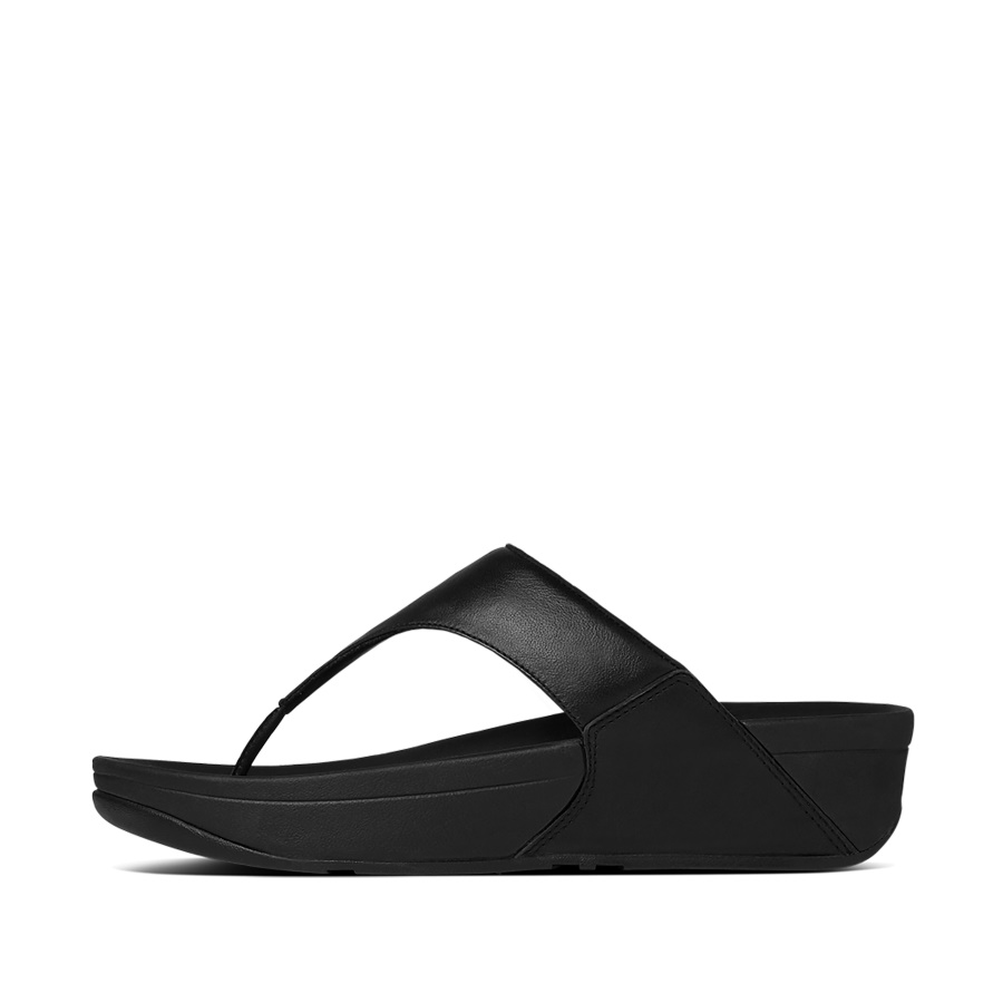 Fitflop Sandália Biqueira De Couro Preta