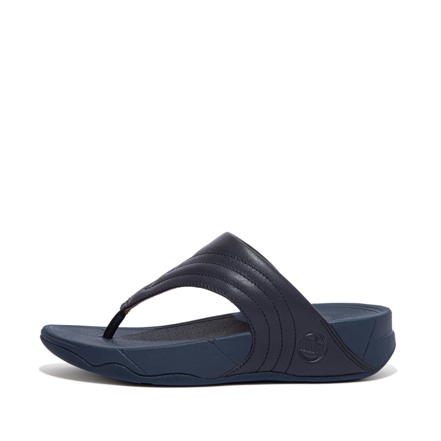 Fitflop Sandália De Dedo Do Pé De Couro Meia-noite
