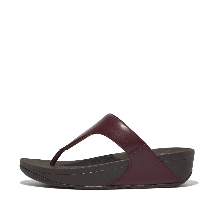 Fitflop Sandália Biqueira De Couro Ameixa Luluf