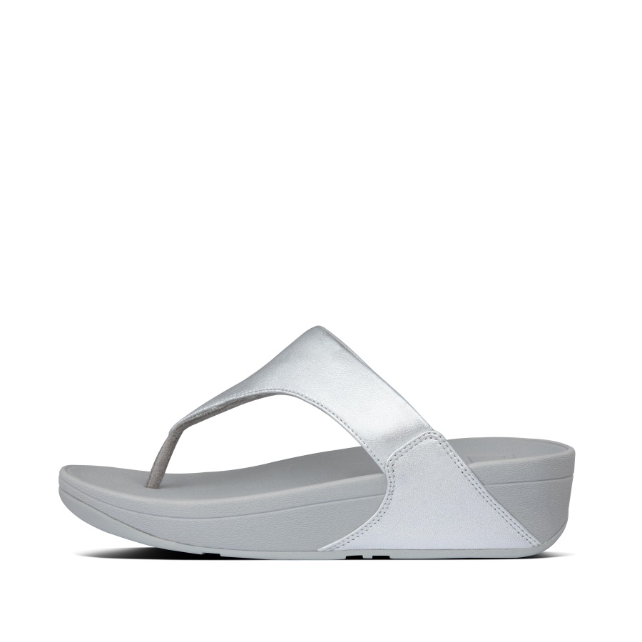 Fitflop Sandália Biqueira De Couro Prata