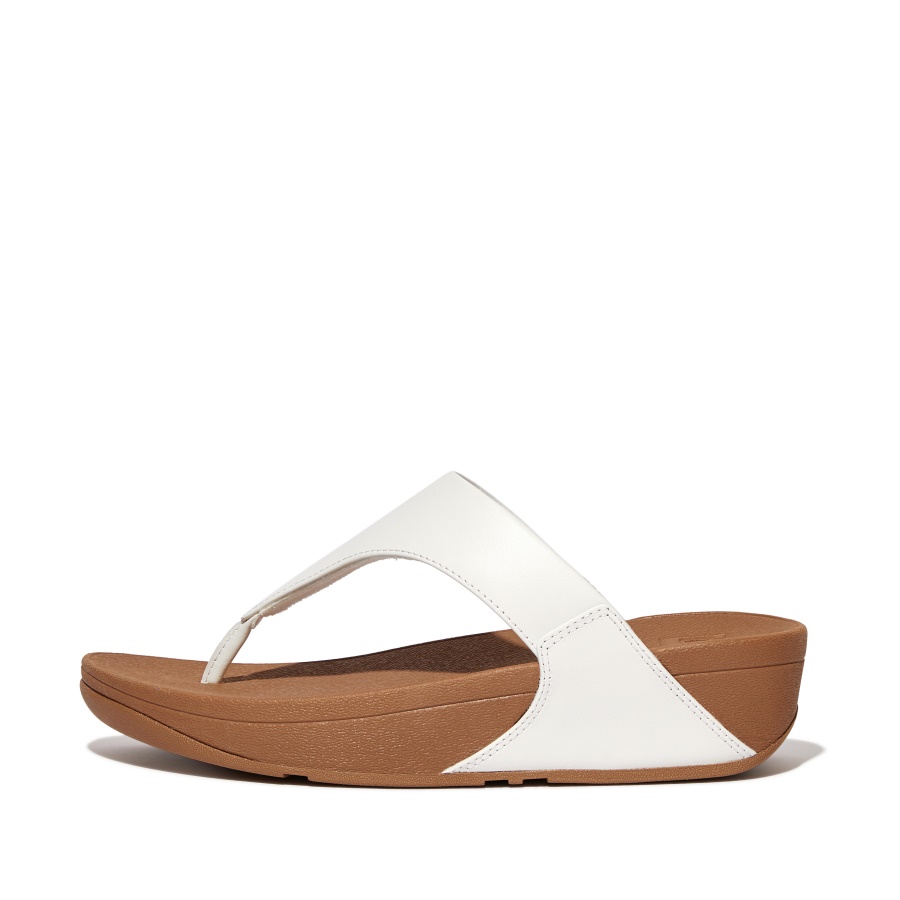 Sandália De Bico Fino Em Couro Fitflop Branca