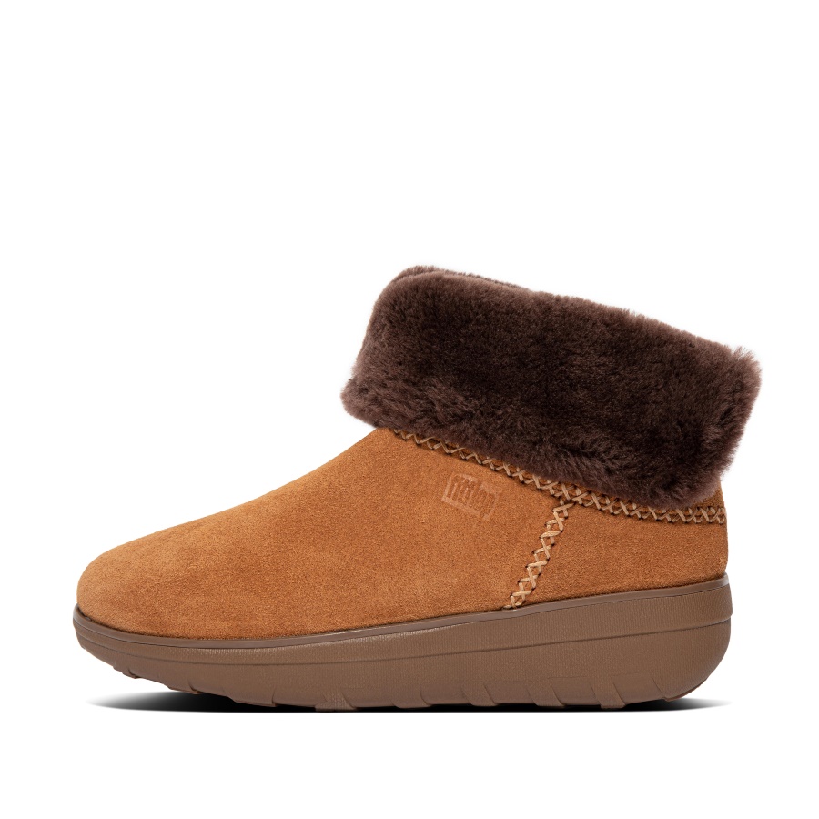Fitflop Botins De Camurça Com Forro De Lã Castanha