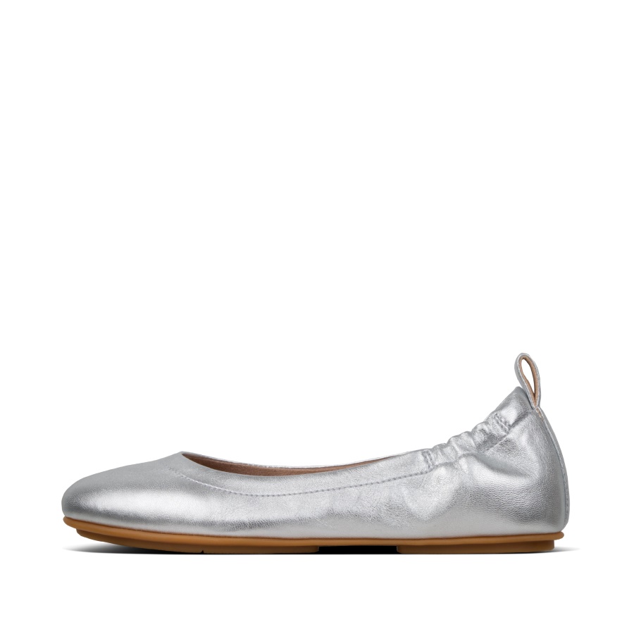 Fitflop Sapatilhas De Couro Macio Prata