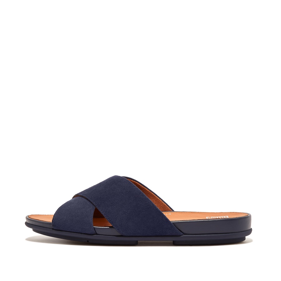 Fitflop Camurça Cross Slides Meia-noite Marinha