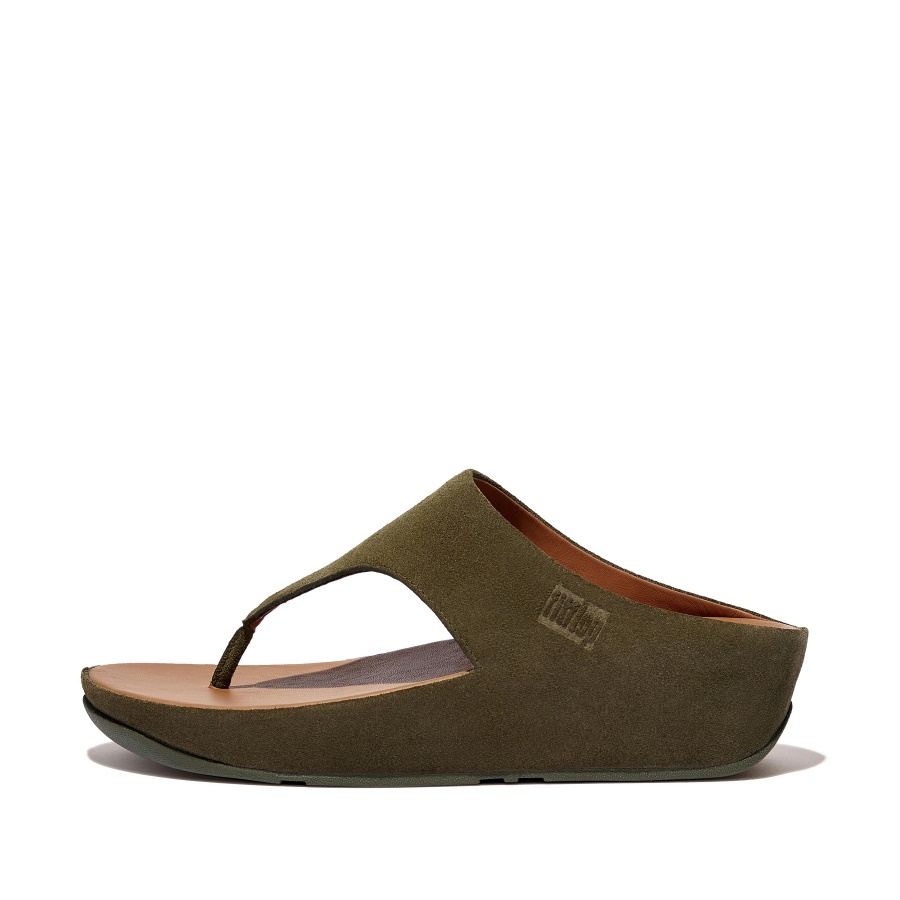 Fitflop Sandália De Dedo Do Pé De Camurça Mossy Shuv