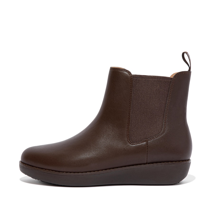 Fitflop Botas Chelsea De Couro à Prova D'água Marrom Mix