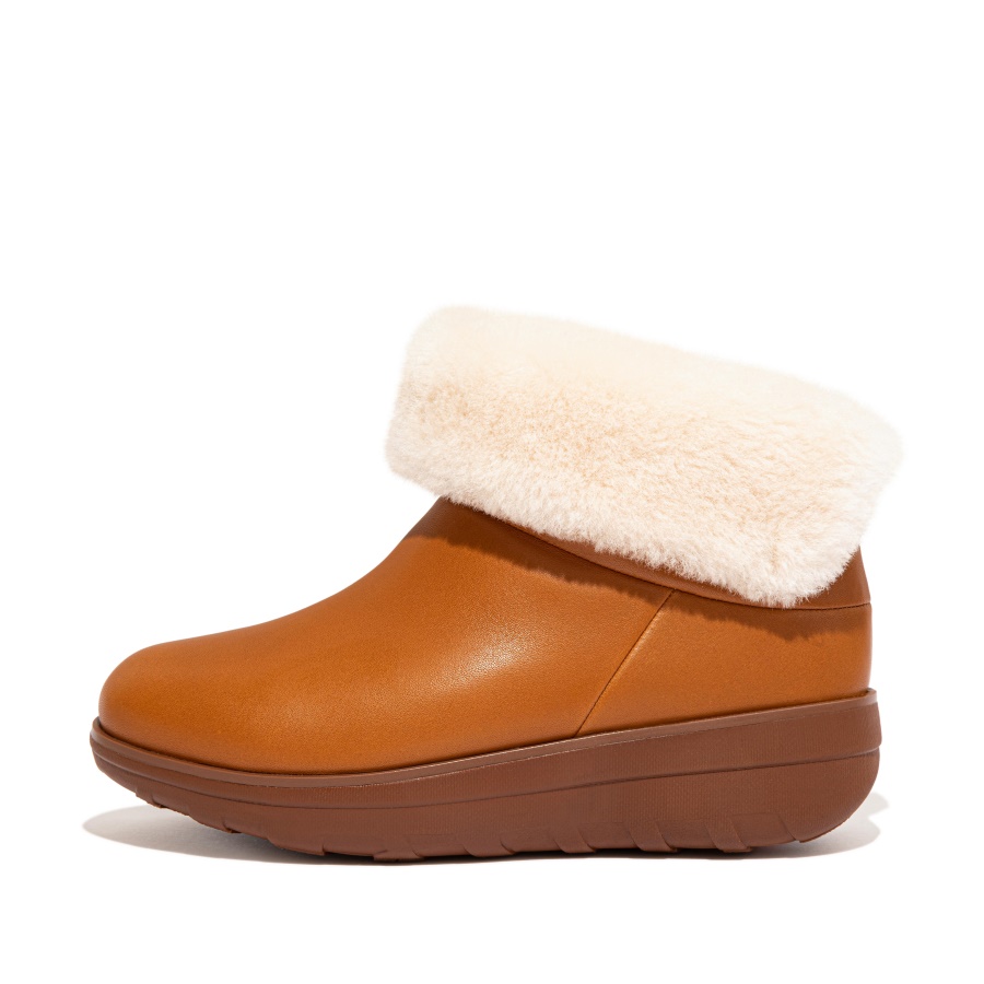 Fitflop Botas Impermeáveis ​​com Forro De Shearling Bege Claro